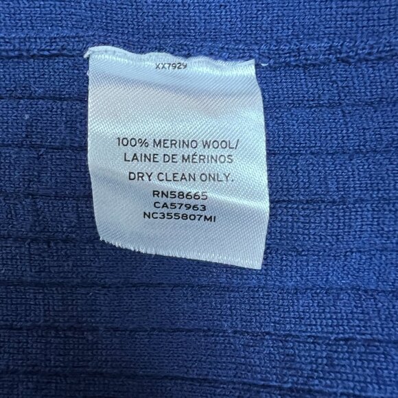 Nordstrom Collection Sweater Top Womens Large Blue Merino‎ Wool Dolman High Low - Picture 12 of 12